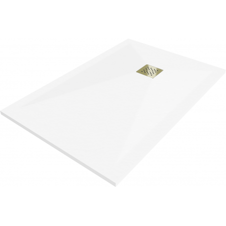 Mexen Stone+ kompozit kád 140 x 70 cm, fehér, arany takaróval - 44107014-G