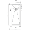 Brod de duș compozit dreptunghiular Mexen Stone+ 160 x 70 cm, alb, capac negru - 44107016-B