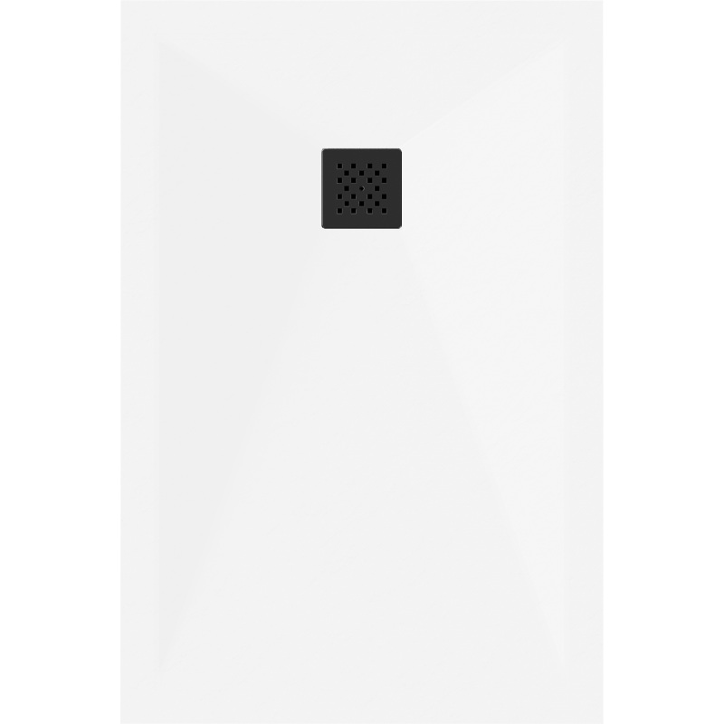 Mexen Stone+ cadă de duș rectangulară compozită 100 x 90 cm, albă, mască neagră - 44109010-B