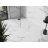 Mexen Stone+ kompozit téglalap alakú zuhanytálca 140 x 80 cm, fehér, fekete burkolat - 44108014-B