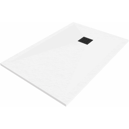 Mexen Stone+ kompozit zuhanytálca téglalap alakú 140 x 90 cm, fehér, fekete takarólemez - 44109014-B