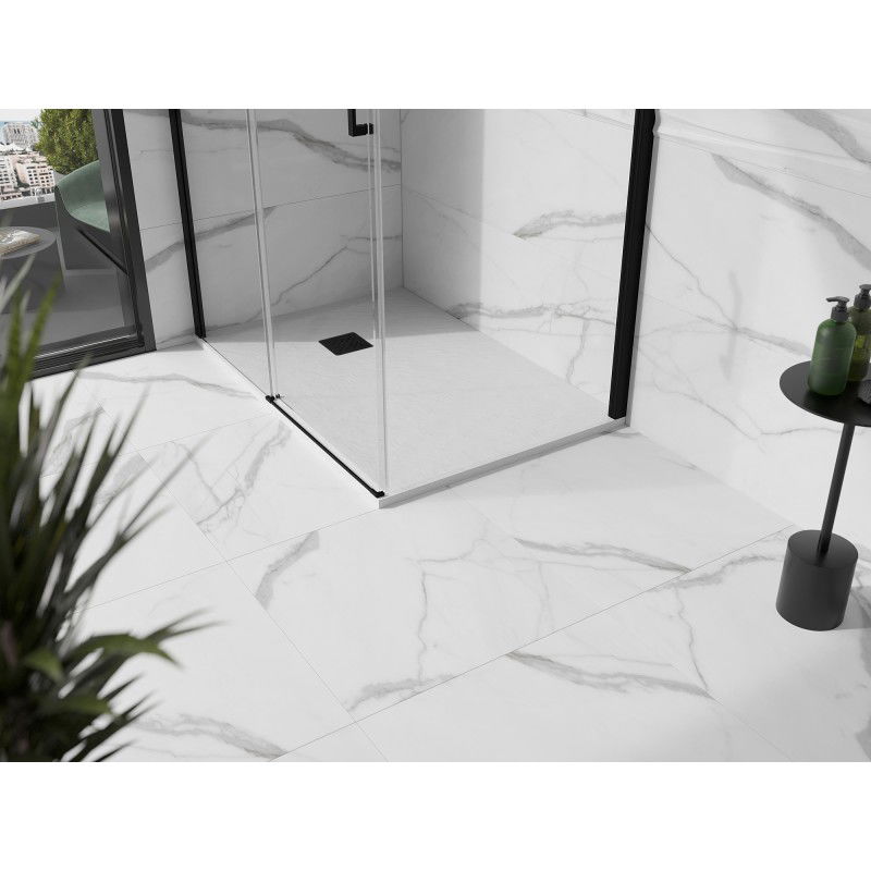 Mexen Stone+ cadă de duș din compozit dreptunghiulară 120 x 70 cm, alb, capac negru - 44107012-B