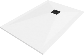 Mexen Stone+ cadă de duș compozit dreptunghiulară 90 x 80 cm, albă, mască neagră - 44108090-B