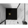 Mexen Stone+ 90 x 90 cm-es négyzet alakú kompozit zuhanytálca, fekete, arany burkolat - 44709090-G