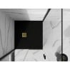 Mexen Stone+ cadă de duș compozit pătrată 90 x 90 cm, negru, capac de aur - 44709090-G