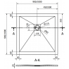 Mexen Stone+ kompozit négyzet alakú zuhanytálca 90 x 90 cm, fekete, arany takaró - 44709090-G