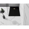 Mexen Stone+ tavă de duș compozit dreptunghiular 110 x 70 cm, negru, mască aurie - 44707011-G