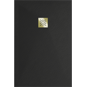 Mexen Stone+ cadă din compozit dreptunghiular 120 x 100 cm, negru, capac auriu - 44701012-G