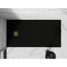 Mexen Stone+ 200 x 80 cm-es téglalap alakú kompozit zuhanytálca, fekete, arany borítás - 44708020-G