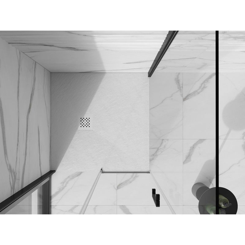 Mexen Stone+ cadă de duș pătrată din compozit 80 x 80 cm, albă, cu mască albă - 44108080-W