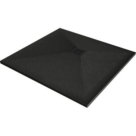 Mexen Stone+ bazin compozit pătrat 100 x 100 cm, negru, mască neagră - 44701010-B