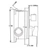 Mexen Uno beépített arany kád-zuhany csaptelep - 71435-50