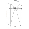 Mexen Stone+ kompozit zuhanytálca téglalap alakú 160 x 90 cm, fekete, fekete takaróelem - 44709016-B