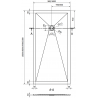 Mexen Stone+ kompozit zuhanytálca téglalap alakú 160 x 100 cm, fekete, fekete takaró - 44701016-B