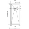Mexen Stone+ kompozit zuhanyzó 160 x 80 cm, fekete, fekete burkolat - 44708016-B