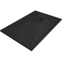 Mexen Stone+ bazin compozit dreptunghiular 130 x 90 cm, negru, capac negru - 44709013-B