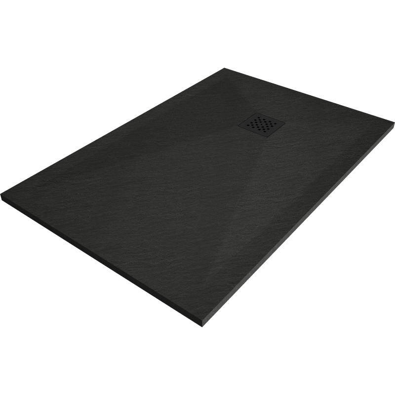 Mexen Stone+ bazin compozit dreptunghiular 130 x 90 cm, negru, capac negru - 44709013-B