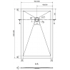Mexen Stone+ kompozit zuhanytál 140 x 100 cm, fekete, fekete takaró - 44701014-B