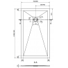 Mexen Stone+ kompozit zuhanytál téglalap 130 x 80 cm, fekete, fekete takaró - 44708013-B