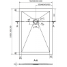 Mexen Stone+ kompozit négyzetkád 120 x 80 cm, fekete, fekete takaró - 44708012-B