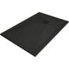 Mexen Stone+ kompozit fürdőszobai tálca téglalap alakú 80 x 70 cm, fekete, fekete takaró - 44707080-B