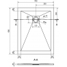 Mexen Stone+ cadă de duş compusă dreptunghiulară 90 x 70 cm, negru, capac negru - 44707090-B