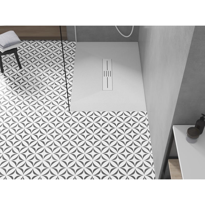 Mexen Toro téglalap alakú SMC zuhanytálca 110 x 80 cm, fehér, fehér burkolat - 43108011-W