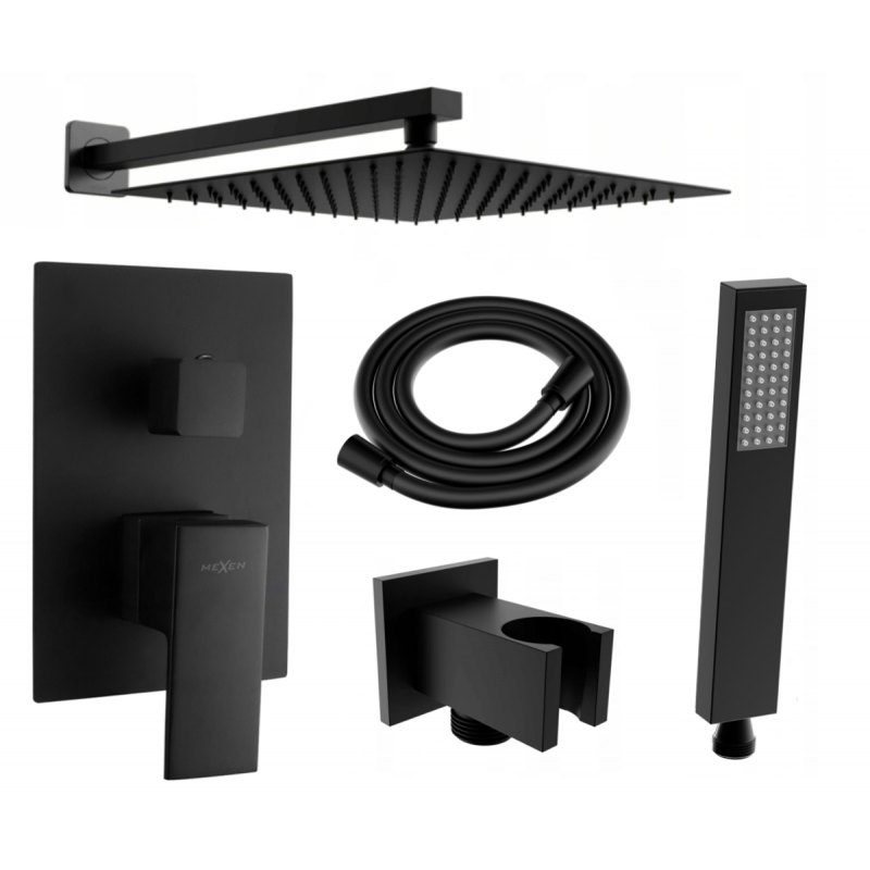 Mexen Uno DR02 set de duș încastrat, negru - 71435DR02-70