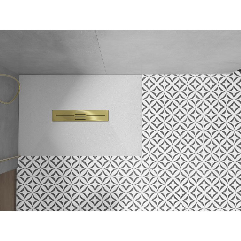 Mexen Toro brodzik dreptunghiular SMC 140 x 80 cm, alb, mască aurie - 43108014-G