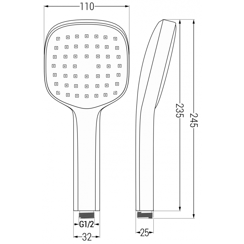 Mexen Uno DR33 süllyesztett zuhanykészlet, króm - 71435DR33-00