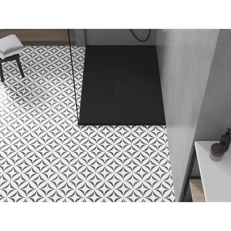 Mexen Toro cadă de duș dreptunghiulară SMC 130 x 90 cm, negru, grătar negru - 43709013-B