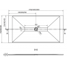 Mexen Toro cadă dreptunghiulară SMC 170 x 80 cm, alb, capac auriu - 43108017-G