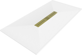 Mexen Toro cadă de duș dreptunghiulară SMC 170 x 90 cm, alb, capac mascare aurie - 43109017-G