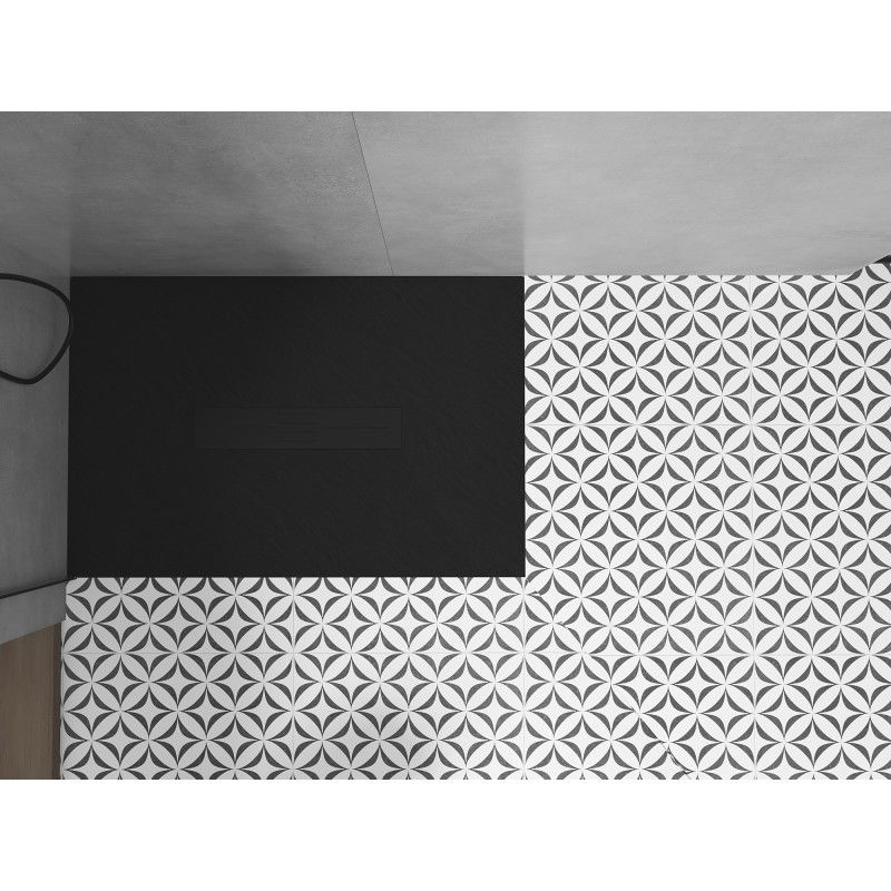 Mexen Toro cadă de duș dreptunghiulară SMC 130 x 80 cm, negru, grilaj negru - 43708013-B