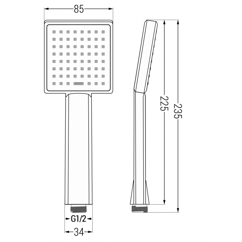 Mexen Uno DR45 süllyesztett zuhanykészlet, fekete - 71435DR45-70