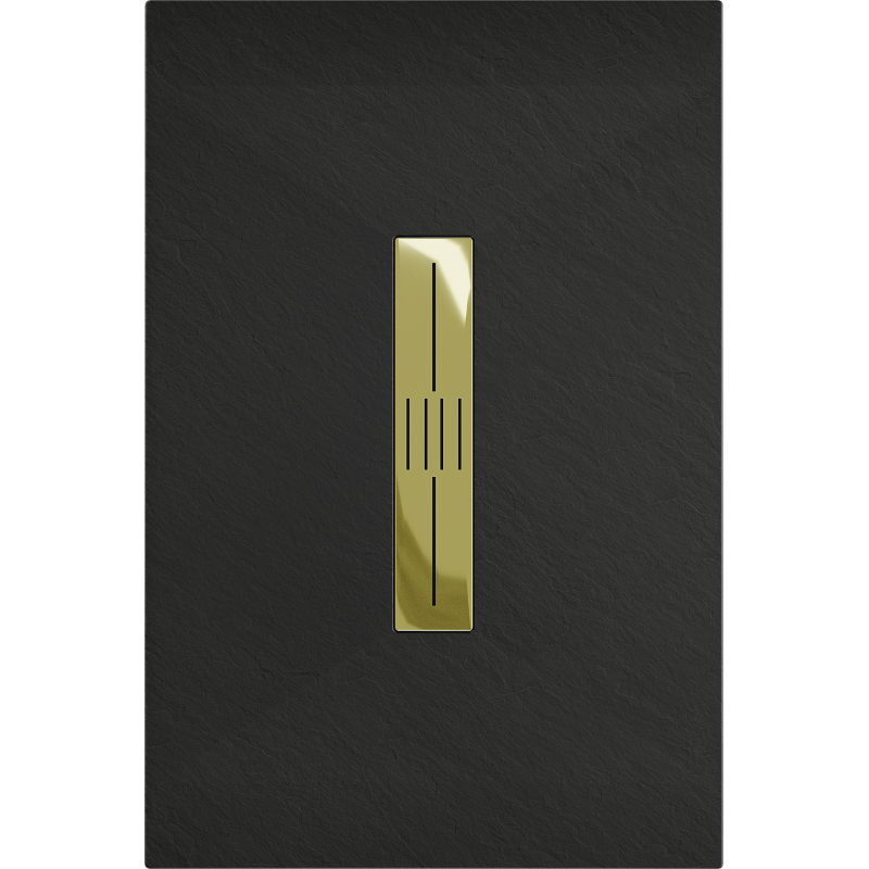 Mexen Toro cadă de duș dreptunghiulară SMC 100 x 70 cm, neagră, capac auriu - 43707010-G