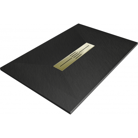 Mexen Toro brodzik dreptunghiular SMC 130 x 90 cm, negru, mascare aurie - 43709013-G