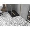 Mexen Toro SMC 110 x 90 cm téglalap alakú zuhanytálca, fekete, arany burkolattal - 43709011-G
