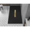 Mexen Toro téglalap alakú SMC zuhanytálca 200 x 70 cm, fekete, arany takaróval - 43707020-G