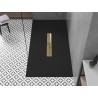 Mexen Toro téglalap alakú SMC zuhanytálca 160 x 80 cm, fekete, arany takaróelem - 43708016-G