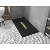 Mexen Toro téglalap alakú SMC zuhanytálca 150 x 90 cm, fekete, arany burkolat - 43709015-G