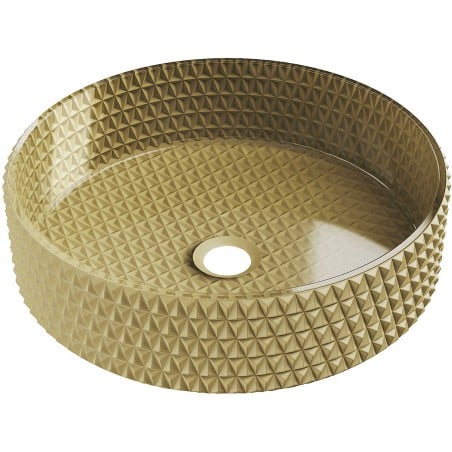 Mexen Aura sticlă chiuvetă pe blat 39 x 39 cm, aurie - 24013950