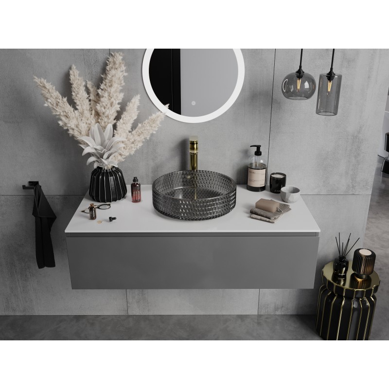Mexen Aura lavoar de sticlă pe blat 39 x 39 cm, negru - 24013970