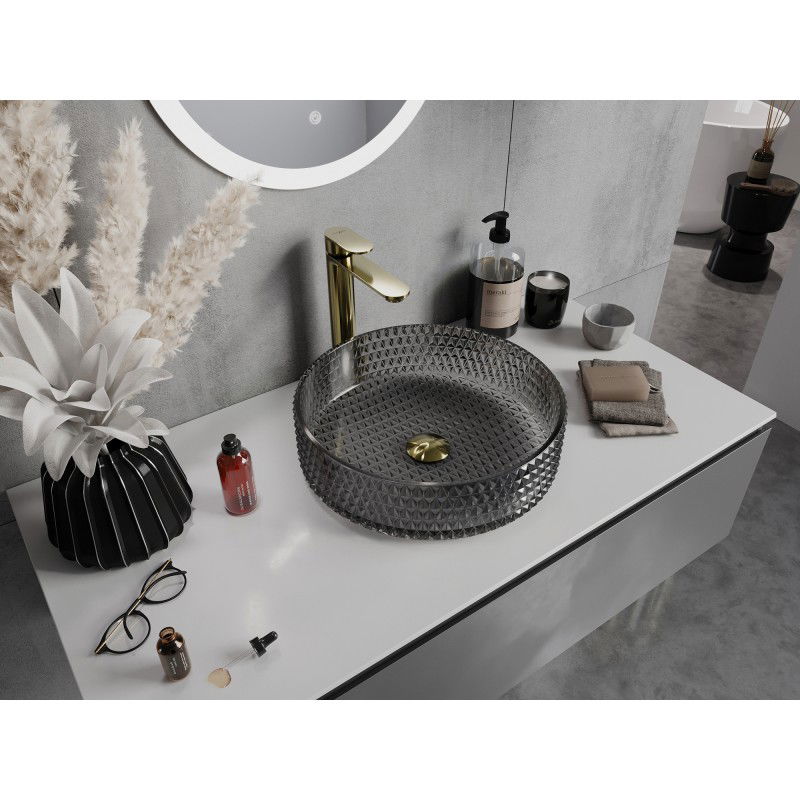 Mexen Aura üveg pultra helyezhető mosdó 39 x 39 cm, fekete - 24013970