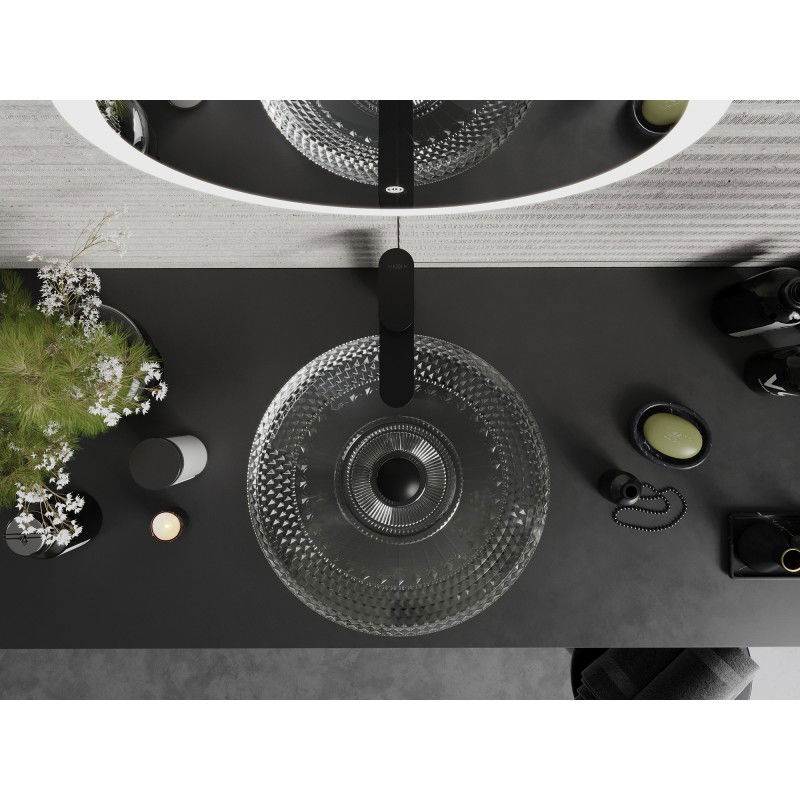 Mexen Heba chiuvetă din sticlă montată pe blat 45 x 45 cm, transparentă - 24064500