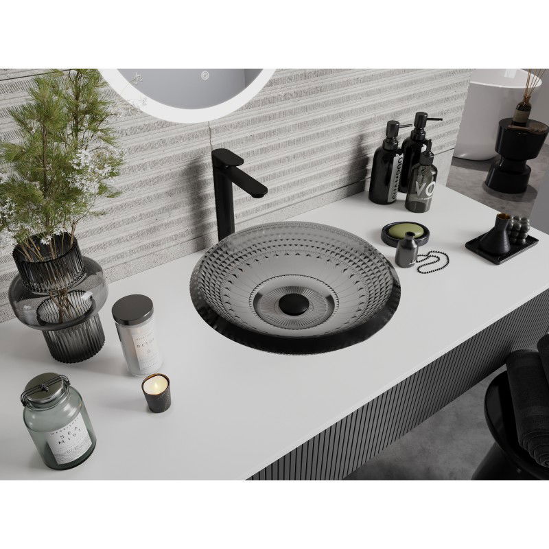 Mexen Heba üveg mosdókagyló 45 x 45 cm, fekete - 24064570