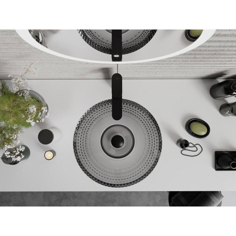 Mexen Heba üveg mosdókagyló 45 x 45 cm, fekete - 24064570