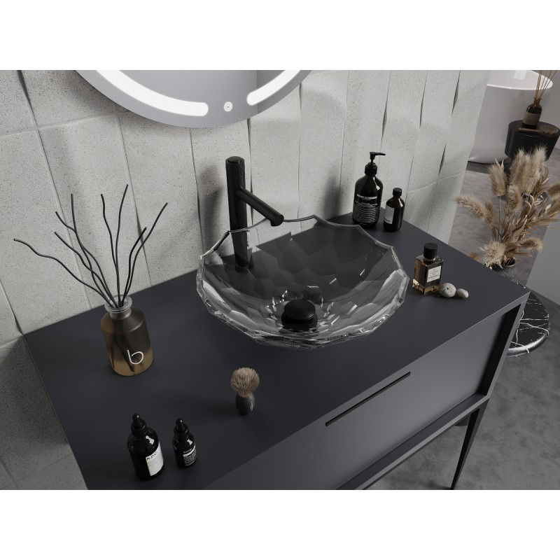 Mexen Inga chiuvetă de blat din sticlă 44 x 44 cm, transparent - 24074400