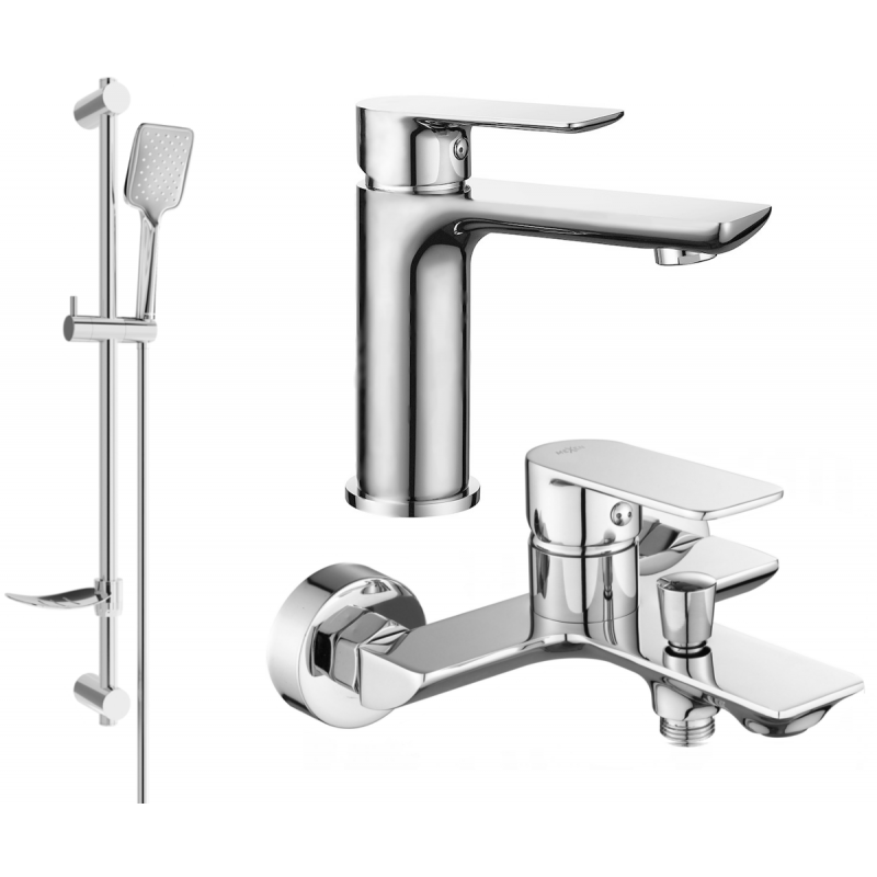 Mexen Alfa DF62 set de baie, crom - 745703DF62-00