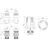 Mexen G01 termosztatikus kettős cső DN50 készlet, szögletes 1/2"x3/4", nikkel - W911-012-918-01